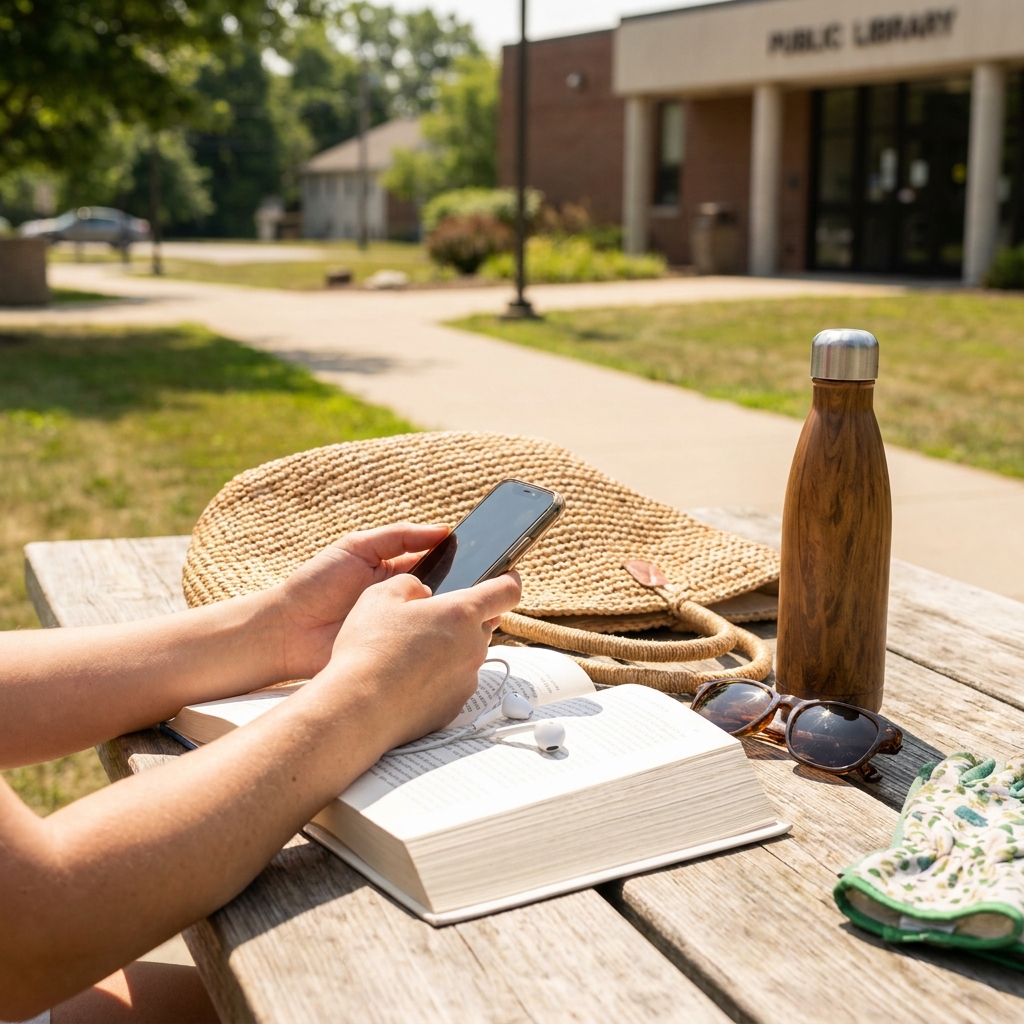 Audiobook and podcast entertainment for summer routines