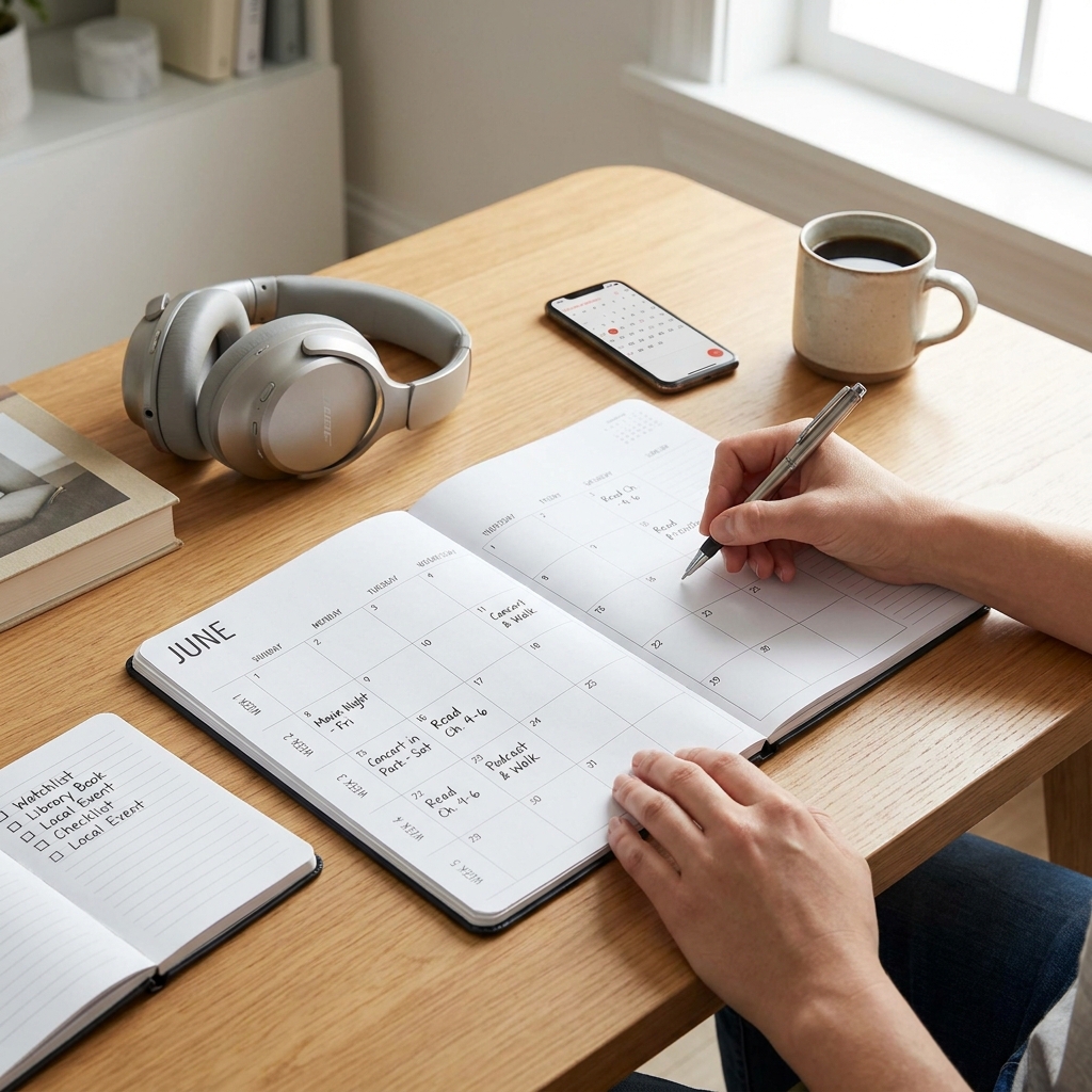June entertainment calendar setup (monthly planning)