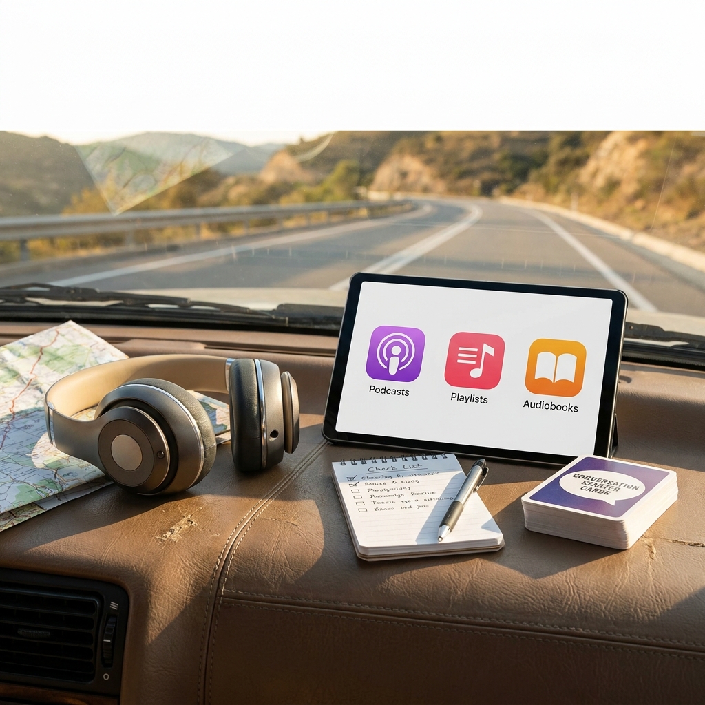 Summer road trip entertainment for families and friends (mid-June planning)
