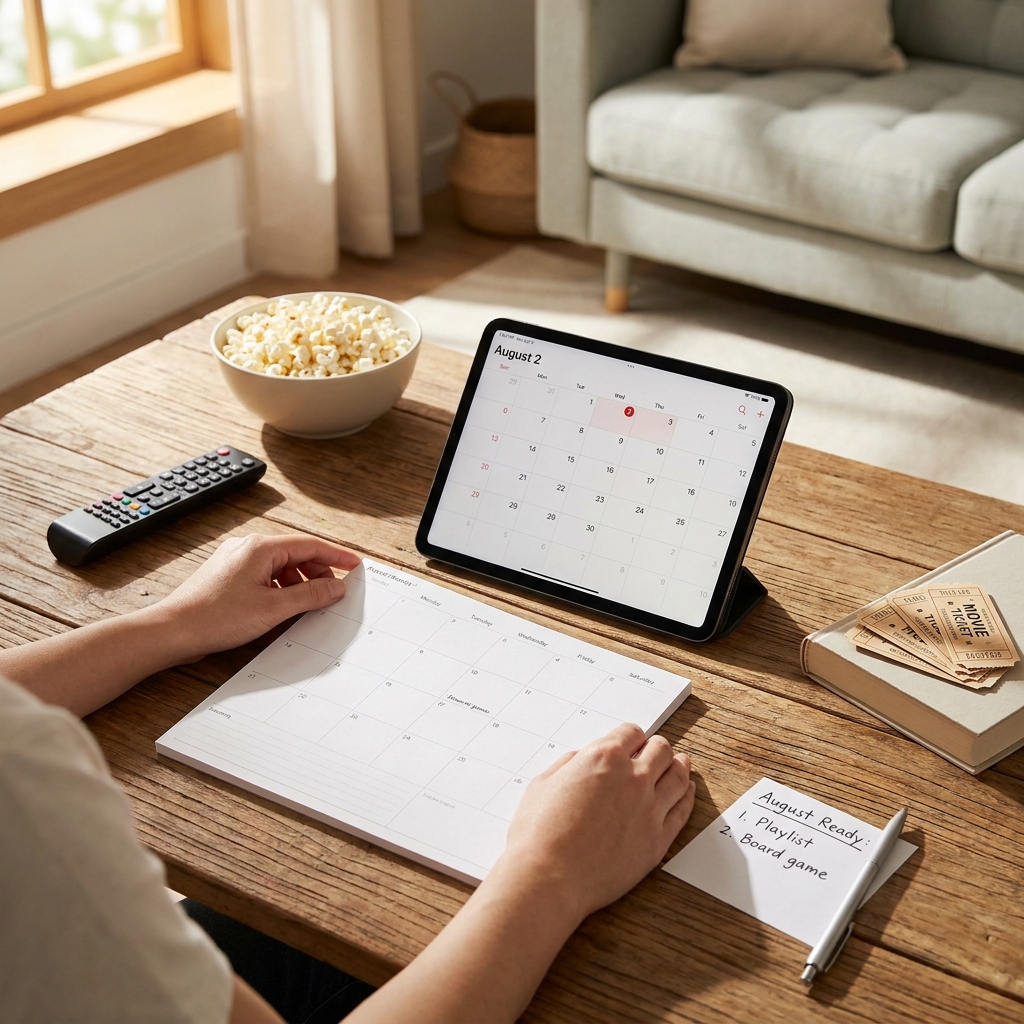 August Sunday reset: week 1 planning + late-summer calm (entertainment-focused)